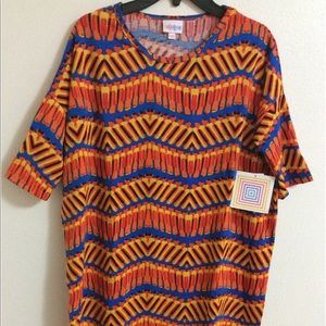 LuLaRoe Irma Tunic Shirt Tribal Zigzag